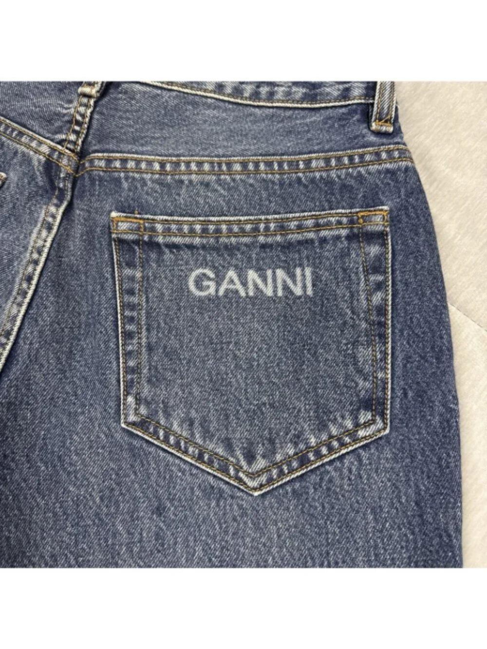Ganni Jeans Women's 28 NWT High Rise Wide Leg Cropped Organic Cotton F6016